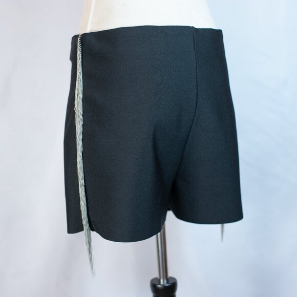 NWOT Akira Rhinestone Fringe Trim Shorts Haigh Waist Black Size XL - Picture 4 of 16